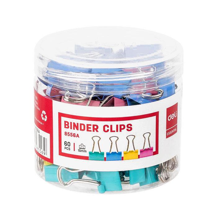 Deli Colourful Binder Clips 15mm Pack