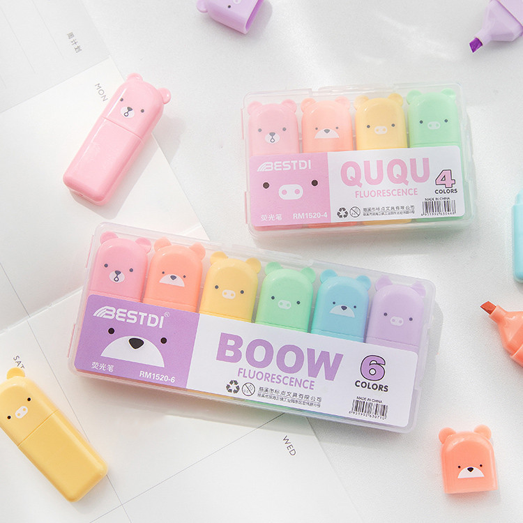 Mini Highlighter Pack 6 Pcs For School And Office
