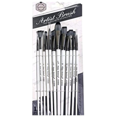 Keep Smiling Artist Brush 12 Pcs Set